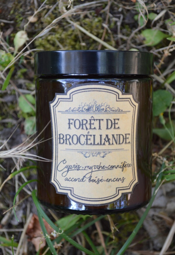 Bougie parfumée dans un pot apothicaire ambré, Forêt de Brocéliande – Image 3