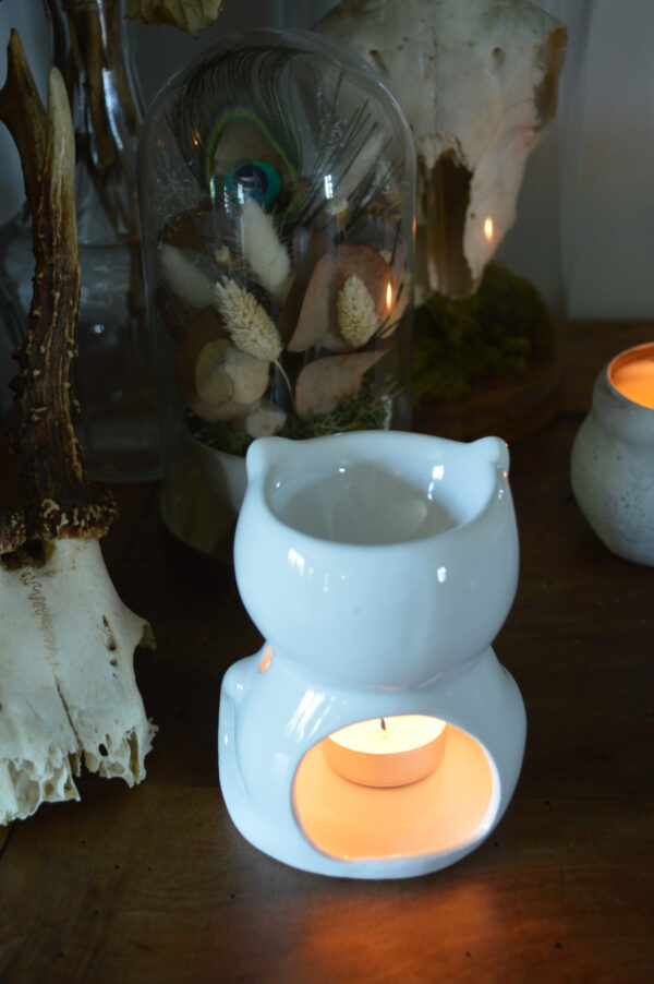 Brûleur pour fondant parfumé, Chat blanc – Image 2
