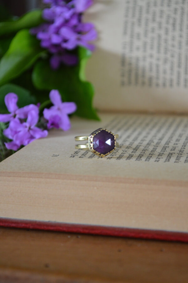 Bague Bouton d'améthyste – Image 3