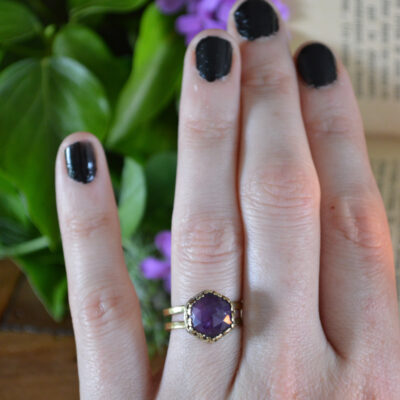 Bague Bouton d'améthyste
