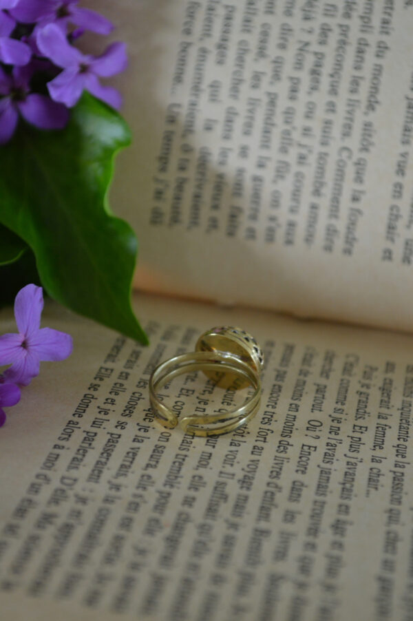 Bague Troisième œil, labradorite gravée – Image 5