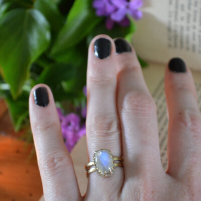 Bague Éclat lunaire, pierre de lune