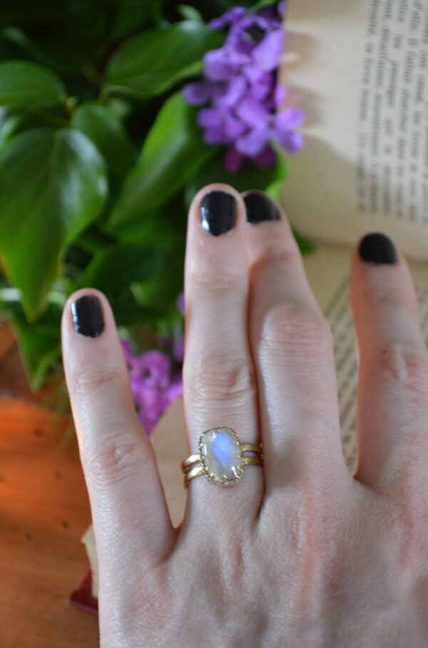 Bague Éclat lunaire, pierre de lune