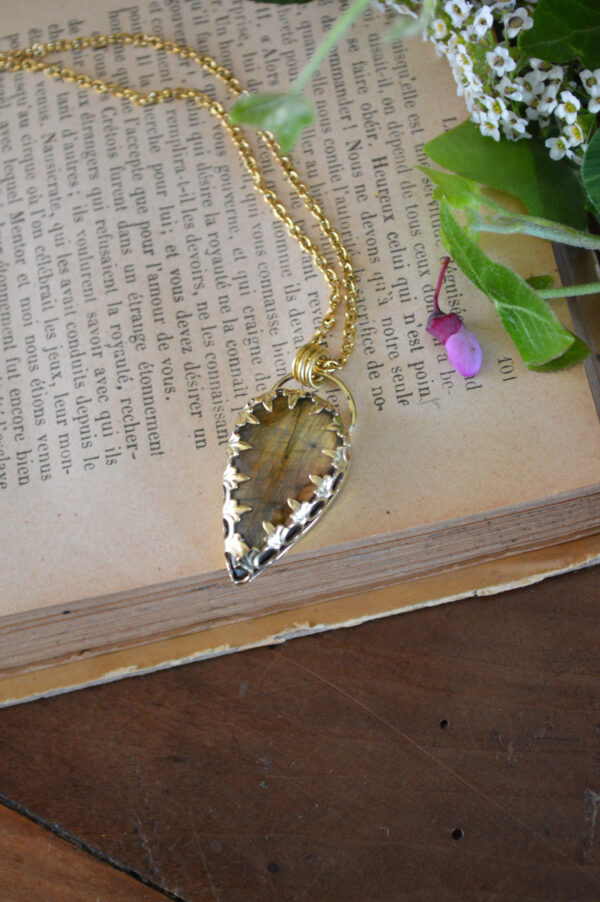 Pendentif goutte et labradorite jaune – Image 5