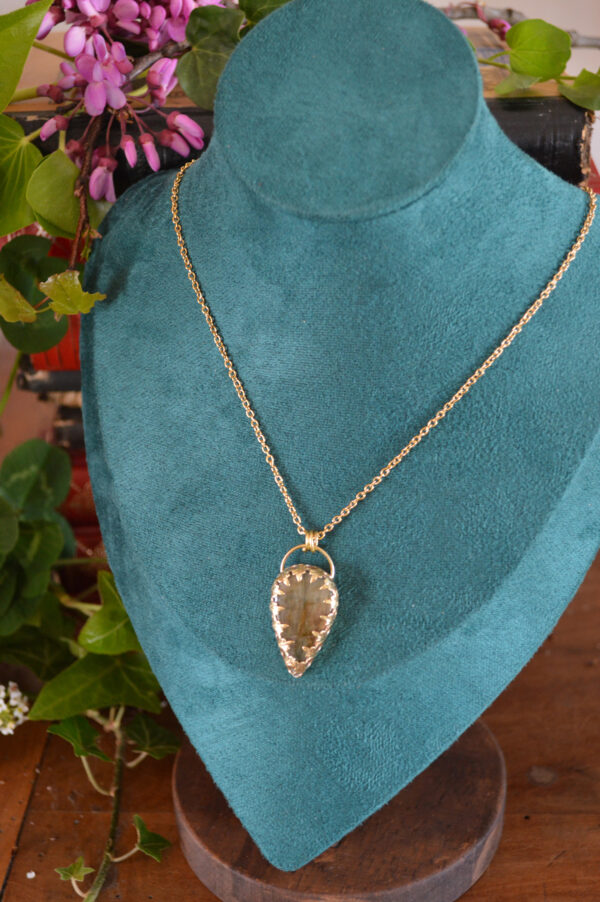 Pendentif goutte et labradorite jaune – Image 2