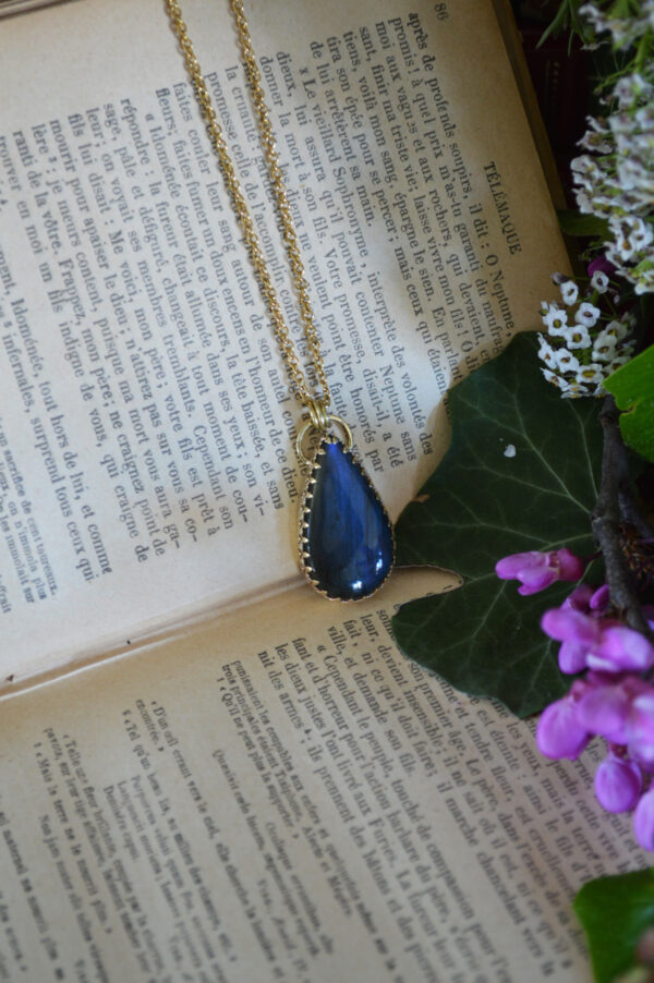 Pendentif goutte, labradorite bleue – Image 3