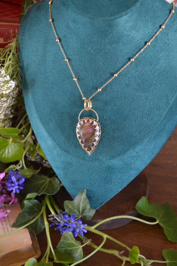 Pendentif Fiole, labradorite violette – Image 2