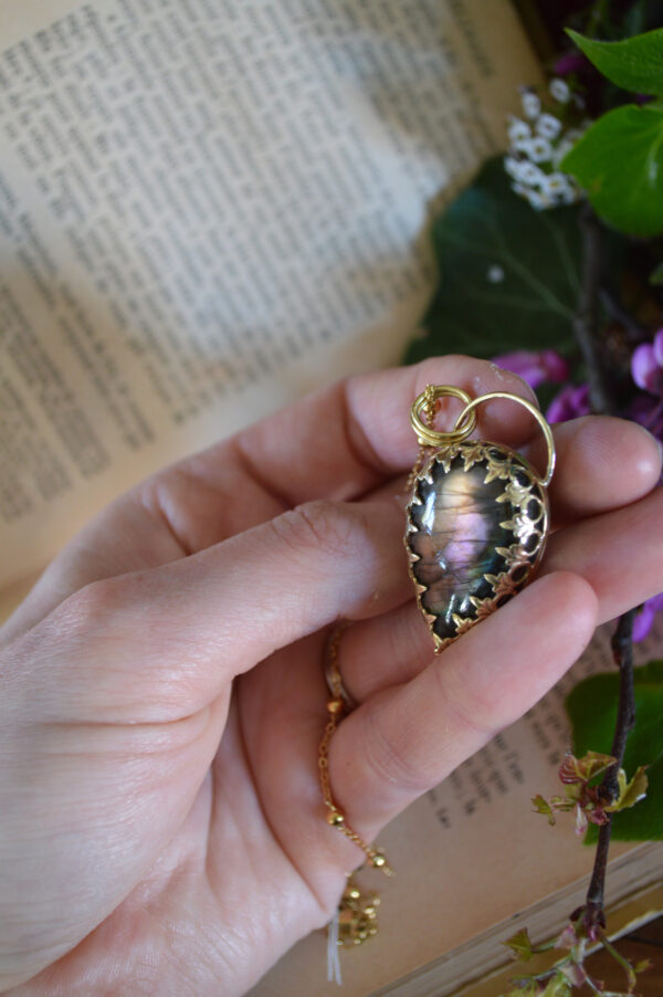 Pendentif Fiole, labradorite violette – Image 3