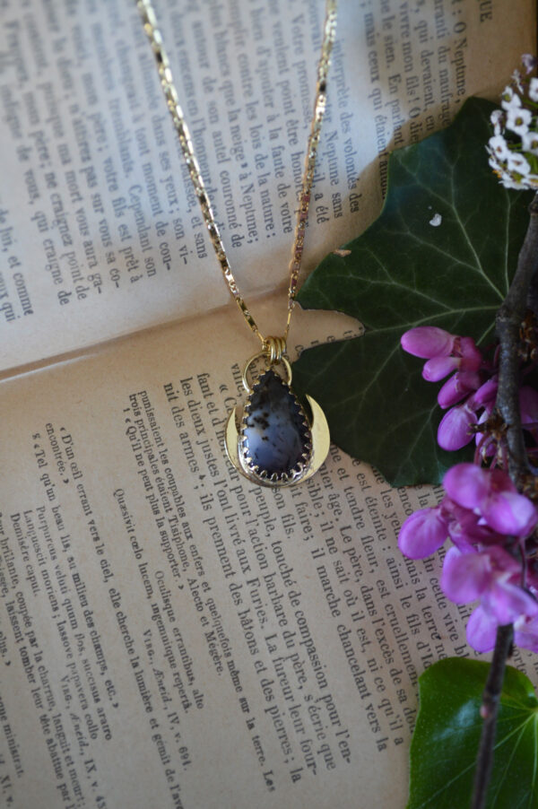 Pendentif lunaire et agate dendritique – Image 3
