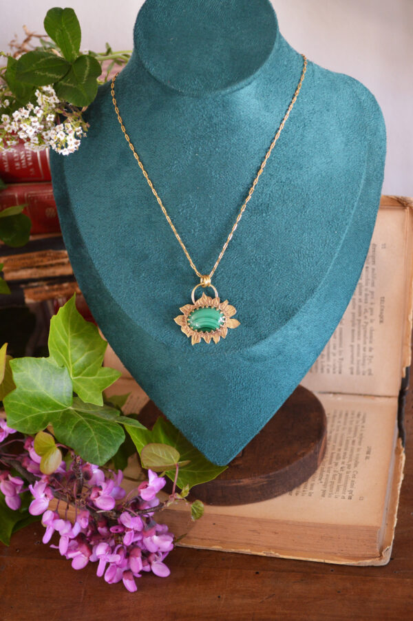 Pendentif solaire et malachite