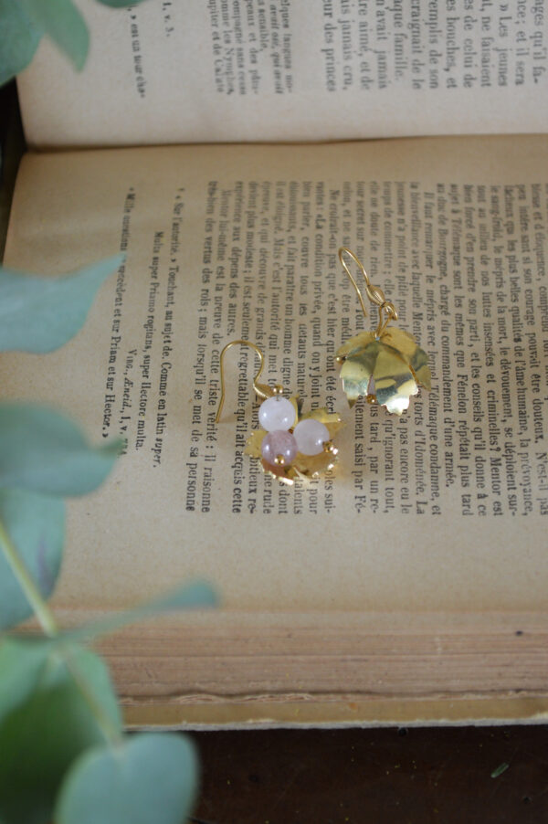 Boucles d'oreilles Baies sylvestres, quartz rose et quartz fraise – Image 4