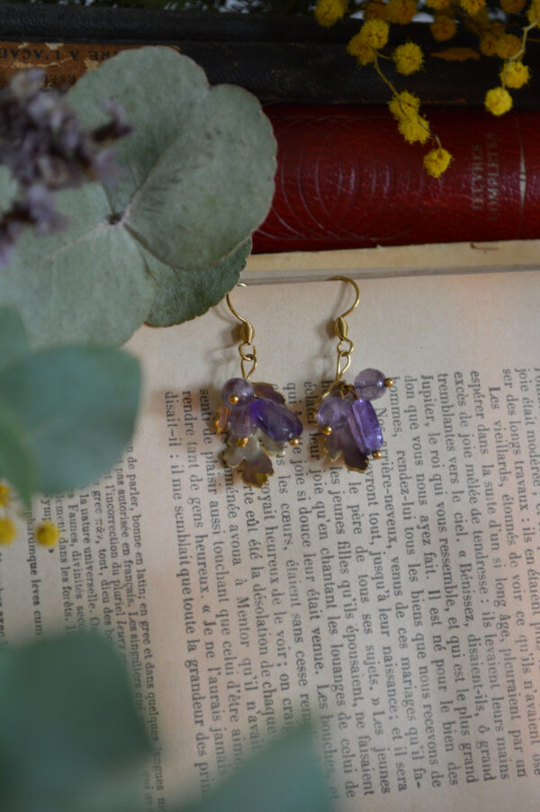 Boucles Baies sylvestres, perles d'améthyste – Image 4