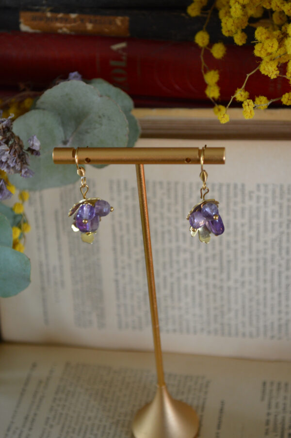 Boucles Baies sylvestres, perles d'améthyste – Image 2