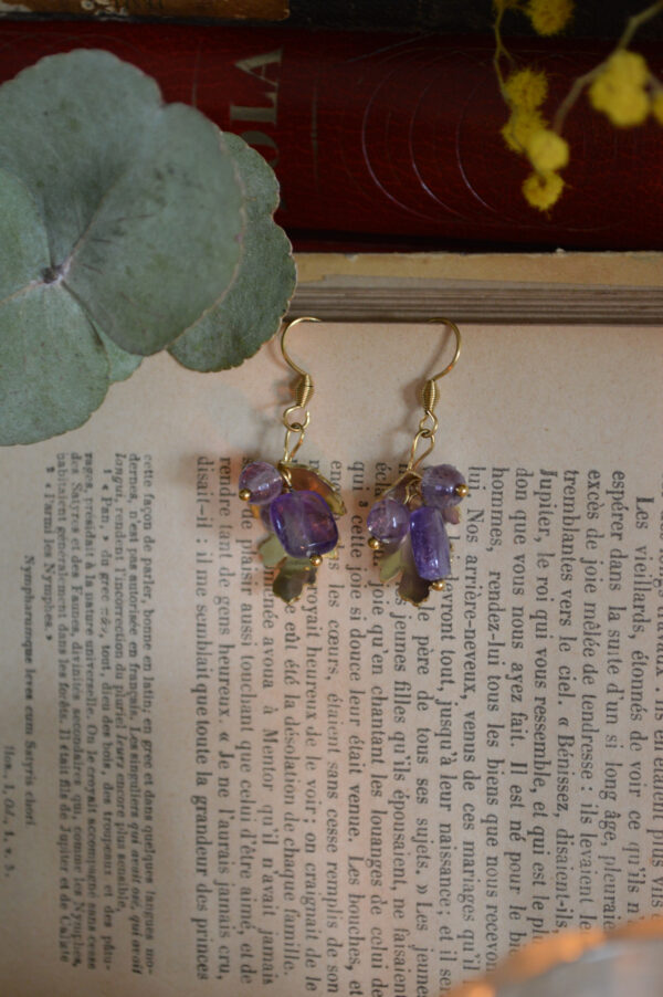 Boucles Baies sylvestres, perles d'améthyste – Image 3