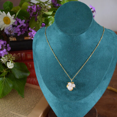 Pendentif Baies sylvestres, quartz rose