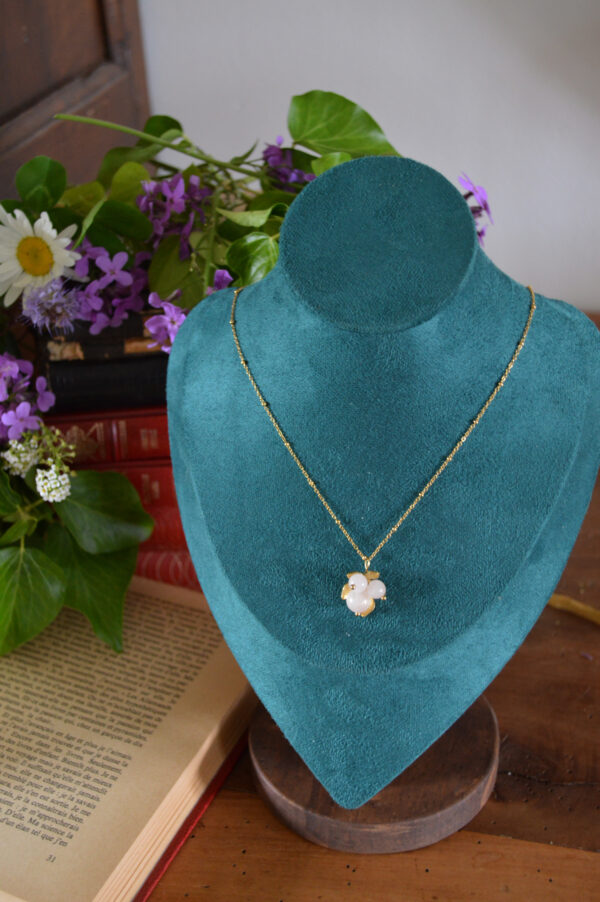 Pendentif Baies sylvestres, quartz rose
