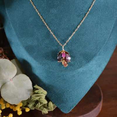 Pendentif Baies sylvestres, grenat et rubis