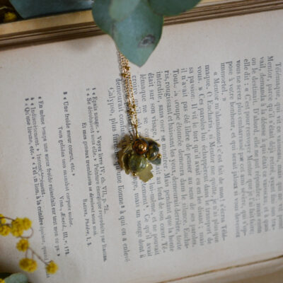 Pendentif Baies sylvestres, perles de verre tchèque