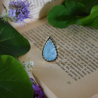 Bague Larme d'Amphitrite, larimar