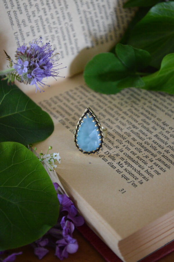 Bague Larme d'Amphitrite, larimar
