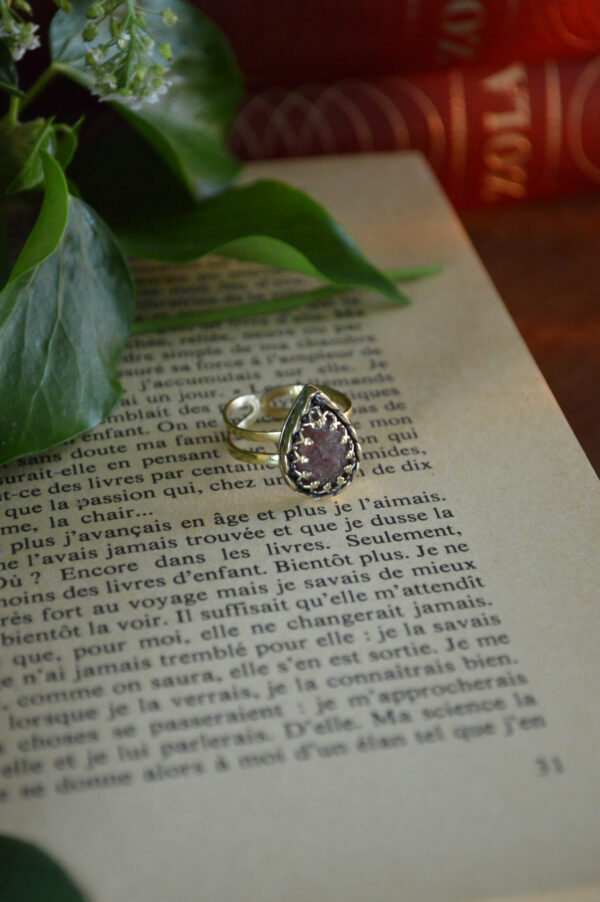 Bague Larme de nymphe, quartz fraise – Image 3