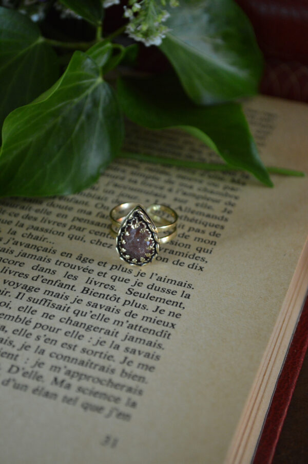Bague Larme de nymphe, quartz fraise – Image 2
