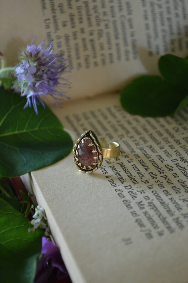 Bague Larme de nymphe, quartz fraise (petite taille) – Image 5