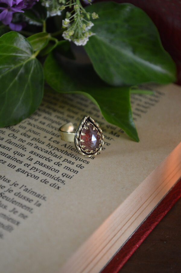 Bague Larme de nymphe, quartz fraise (petite taille) – Image 6