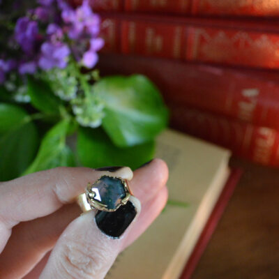 Bague Promesse d'Artémis, agate mousse