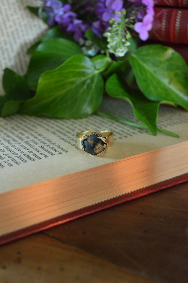 Bague Promesse d'Artémis, agate mousse – Image 4