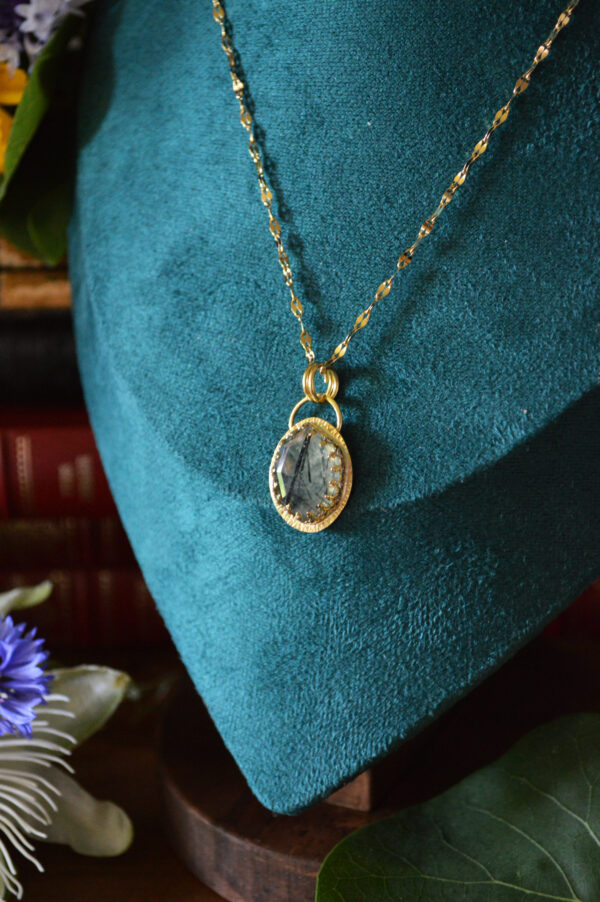 Pendentif La Voie des Méliades, préhnite