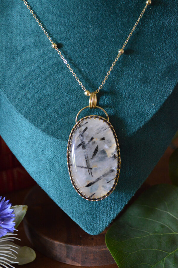 Large pendentif Faveurs d'Arès, quartz rutilé noir – Image 2