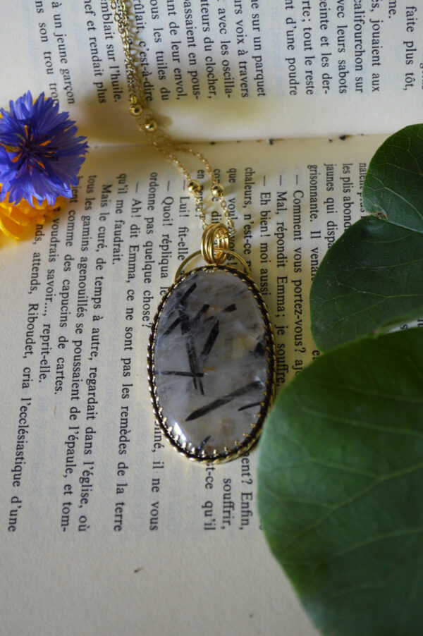 Large pendentif Faveurs d'Arès, quartz rutilé noir – Image 4