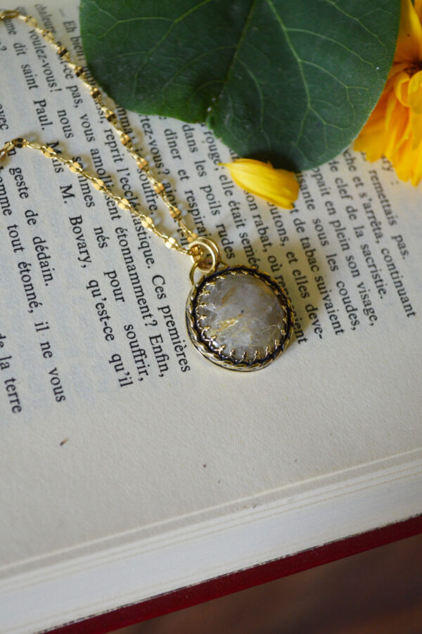 Pendentif Hélios, quartz rutilé doré – Image 5