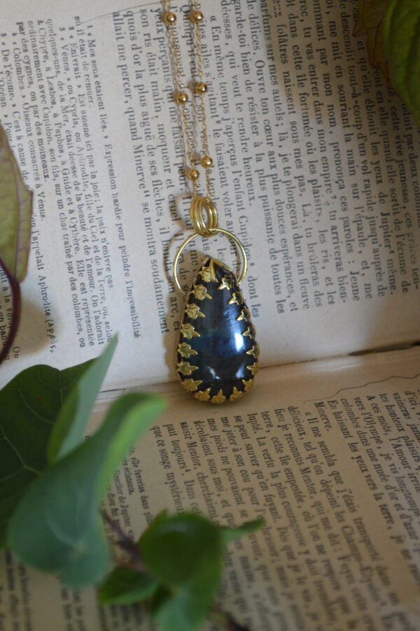 Pendentif Fiole lunaire, labradorite violette – Image 4