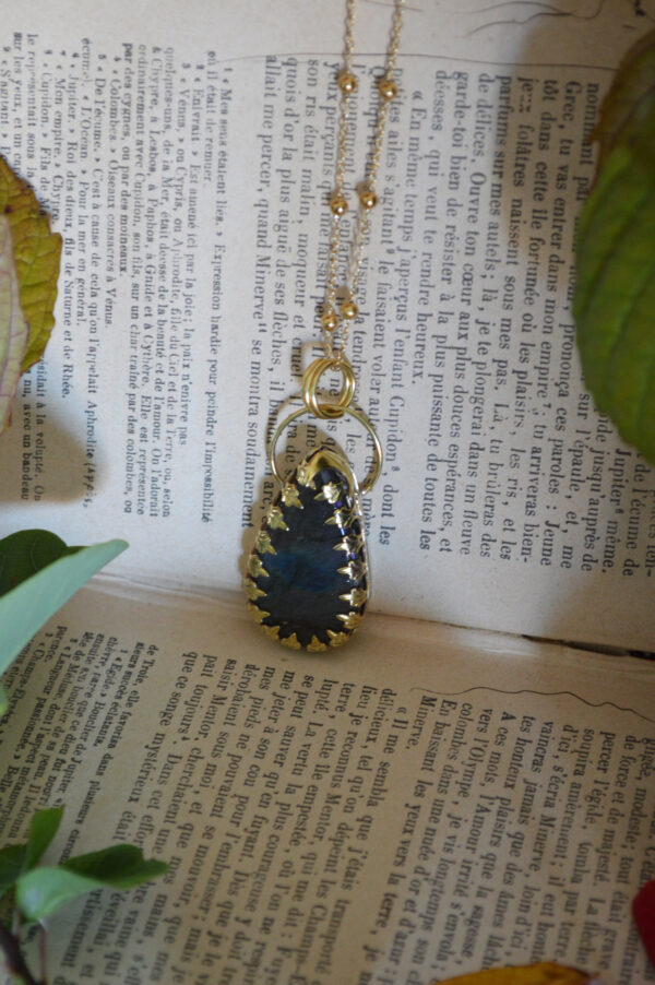 Pendentif Fiole lunaire, labradorite violette – Image 3