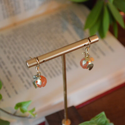 Boucles d'oreille Nuances d'Automne, jade orange