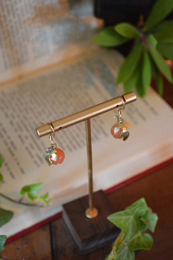 Boucles d'oreille Nuances d'Automne, jade orange