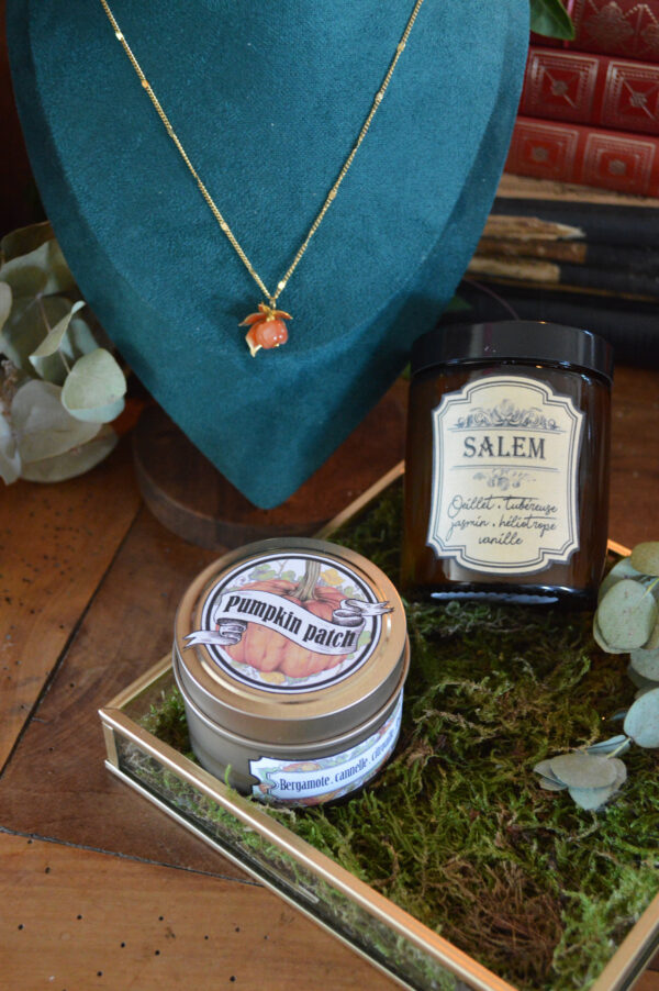 [Précommande] Box Halloween - Bougies et collier citrouille – Image 2