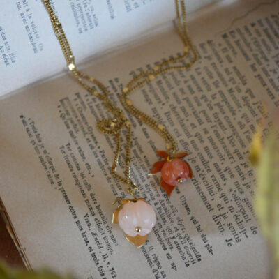 Pendentif Nuances d'Automne, jade orange