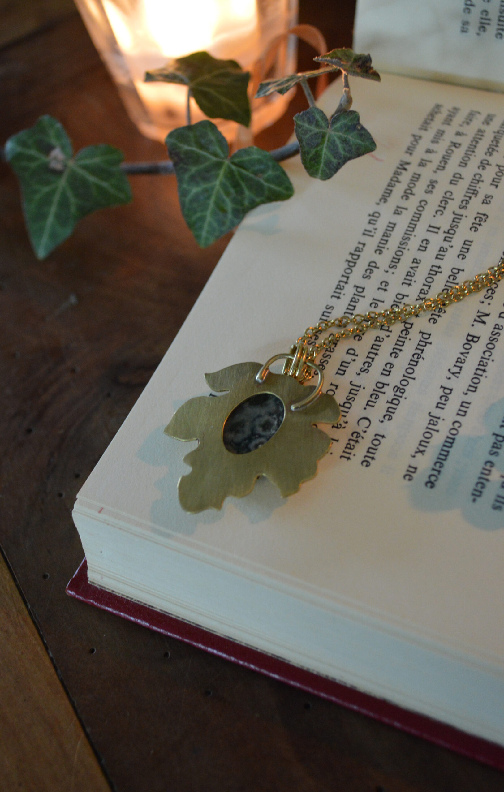 Pendentif Sylvanus, jaspe océan ovale – Image 4