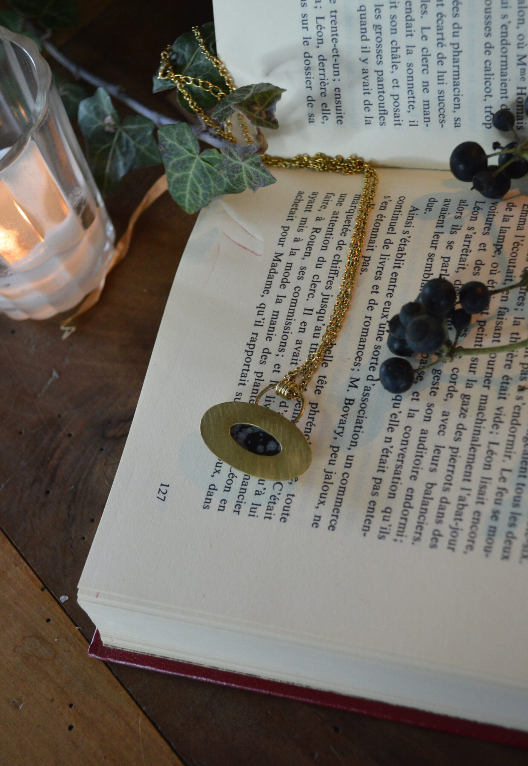 Pendentif Skadi, obsidienne flocon de neige – Image 4