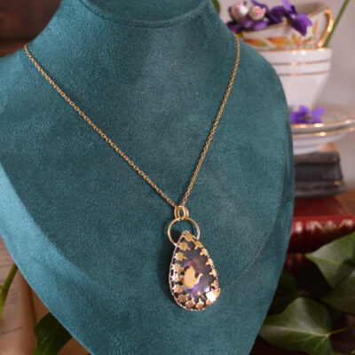 Pendentif A l'Heure du Thé, Labradorite violette