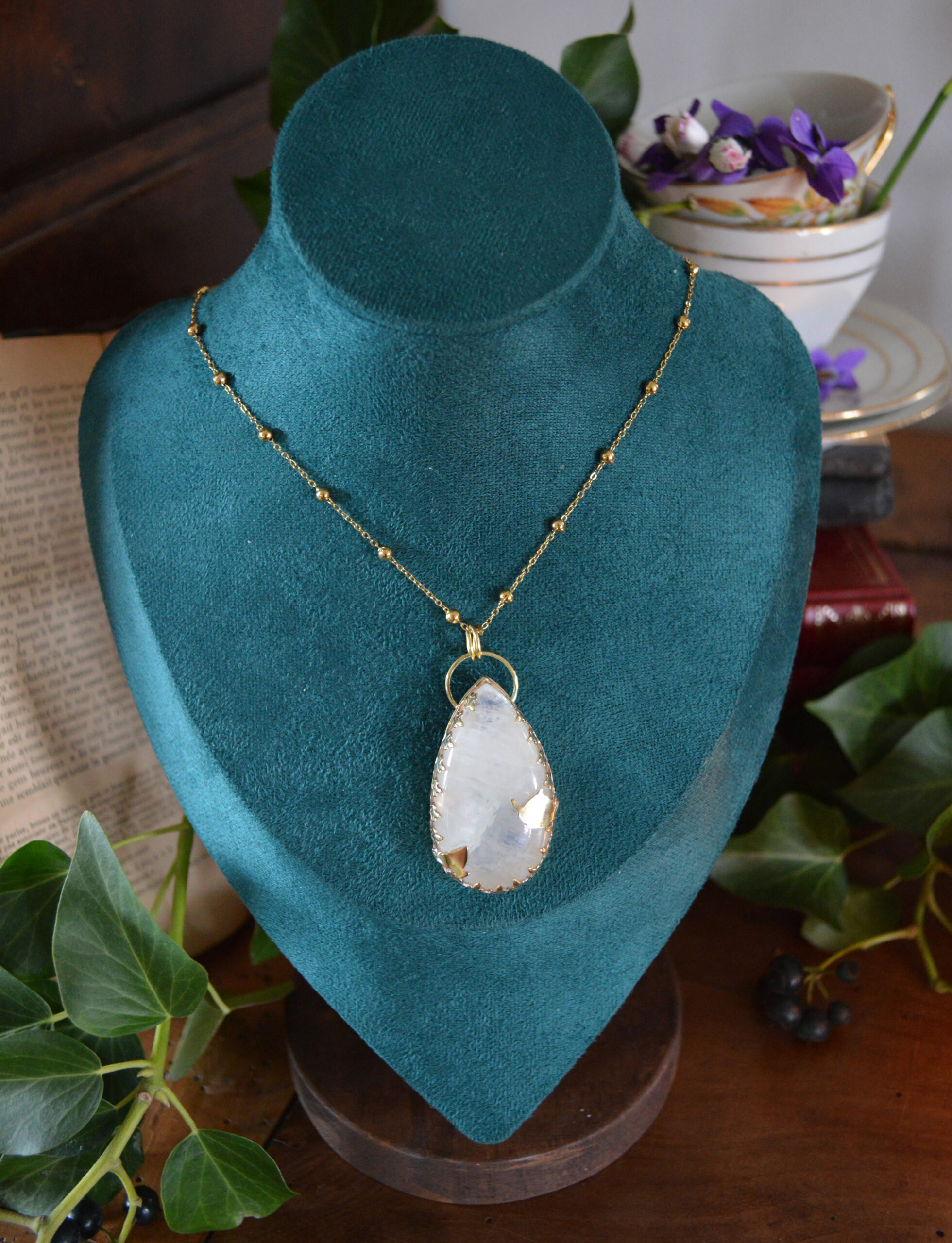 Pendentif A l'Heure du Thé, pierre de lune – Image 6