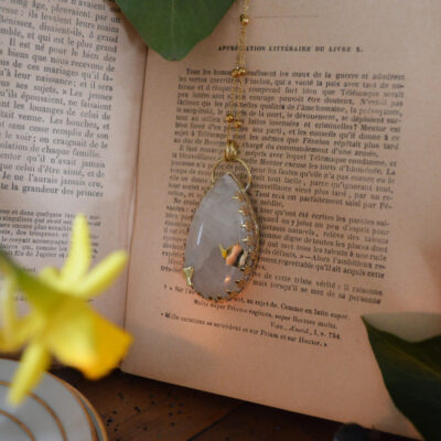 Pendentif A l'Heure du Thé, pierre de lune