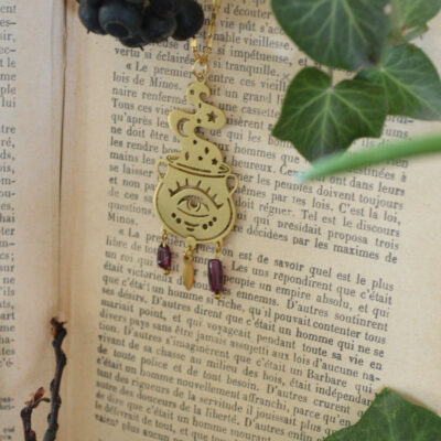 Pendentif Chaudron, grenats