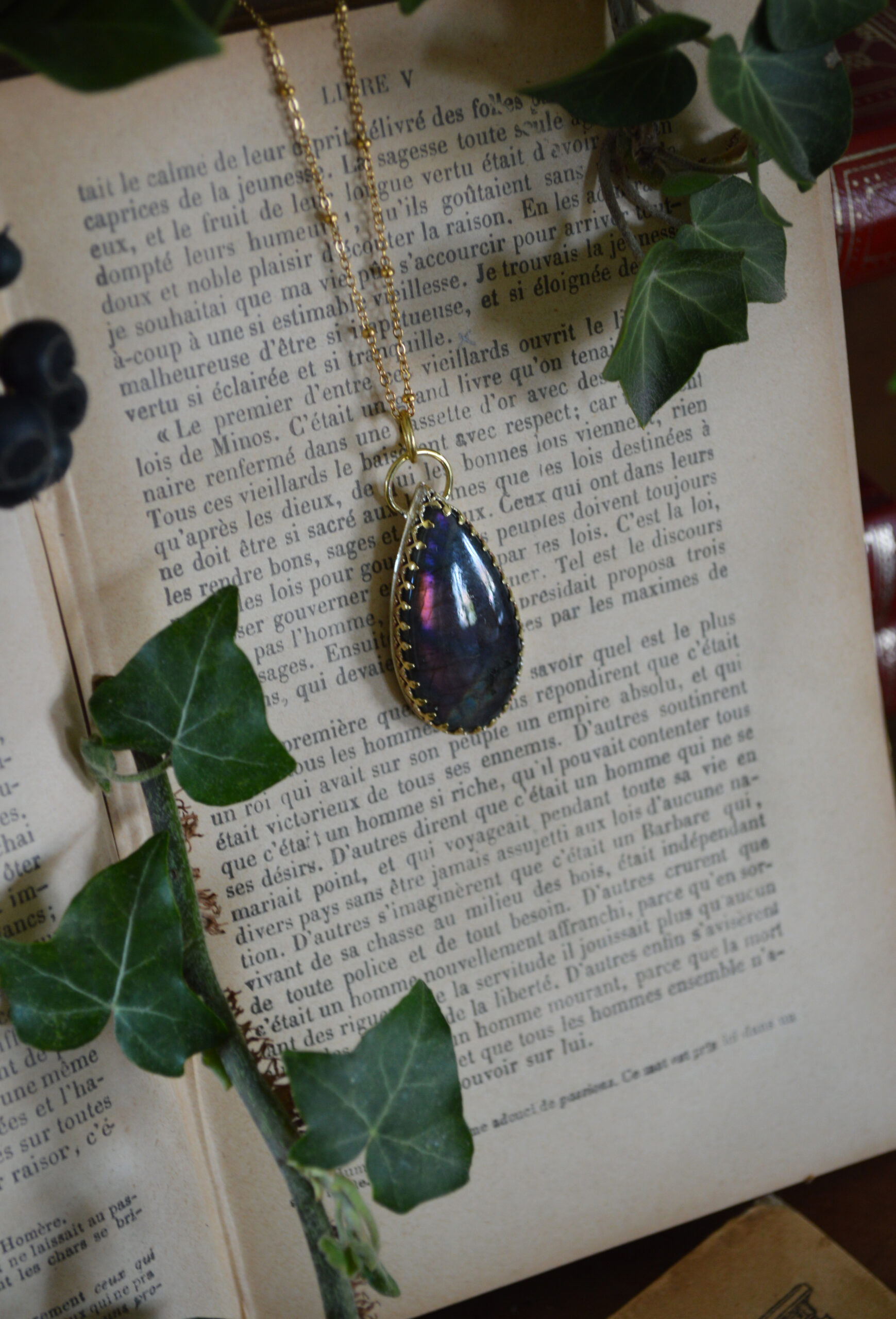 Pendentif Fiole, Labradorite violette – Image 2