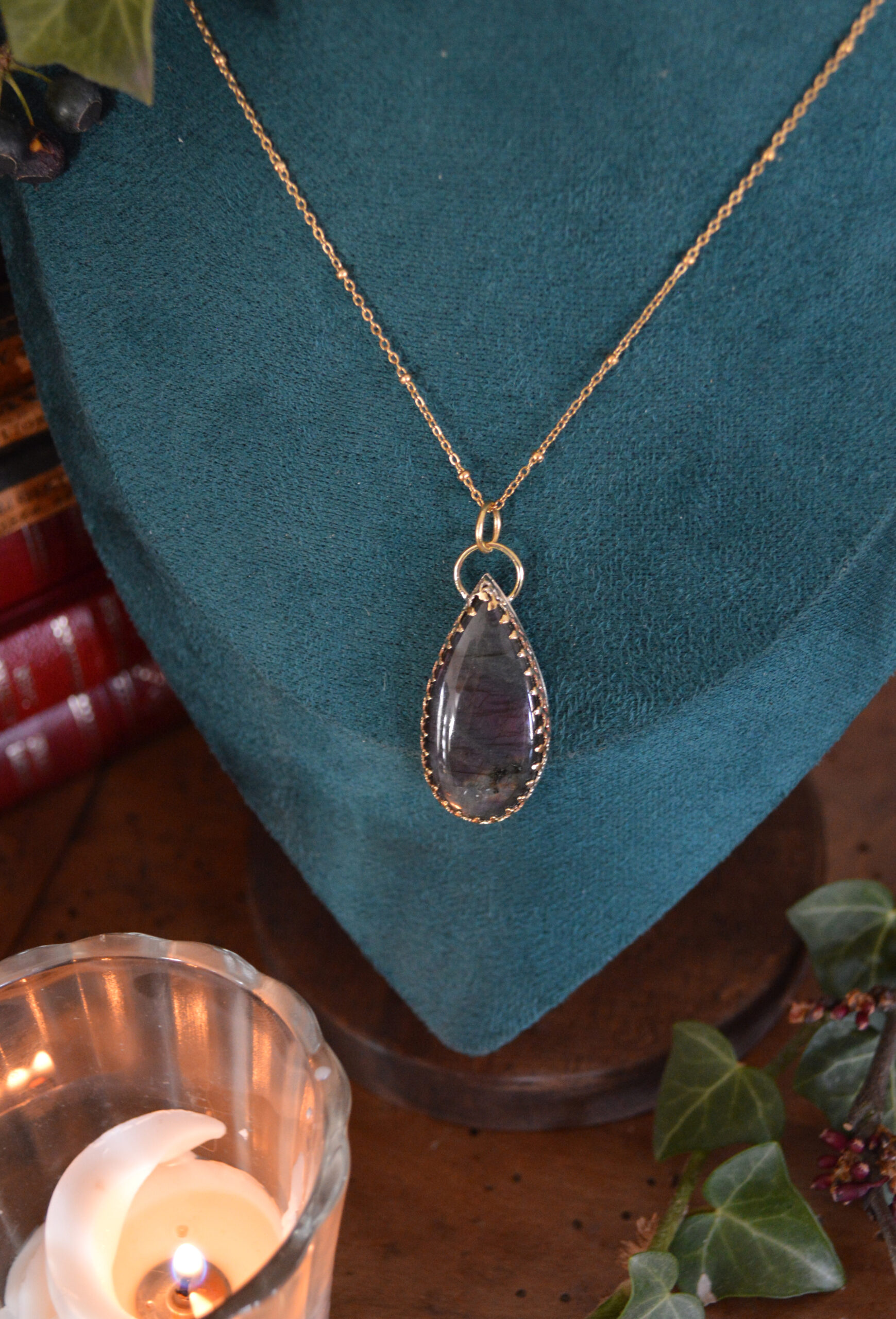 Pendentif Fiole, Labradorite violette – Image 3
