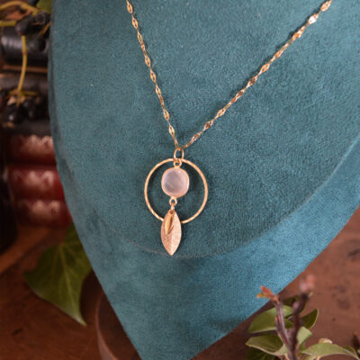 Pendentif Le Passage, quartz rose