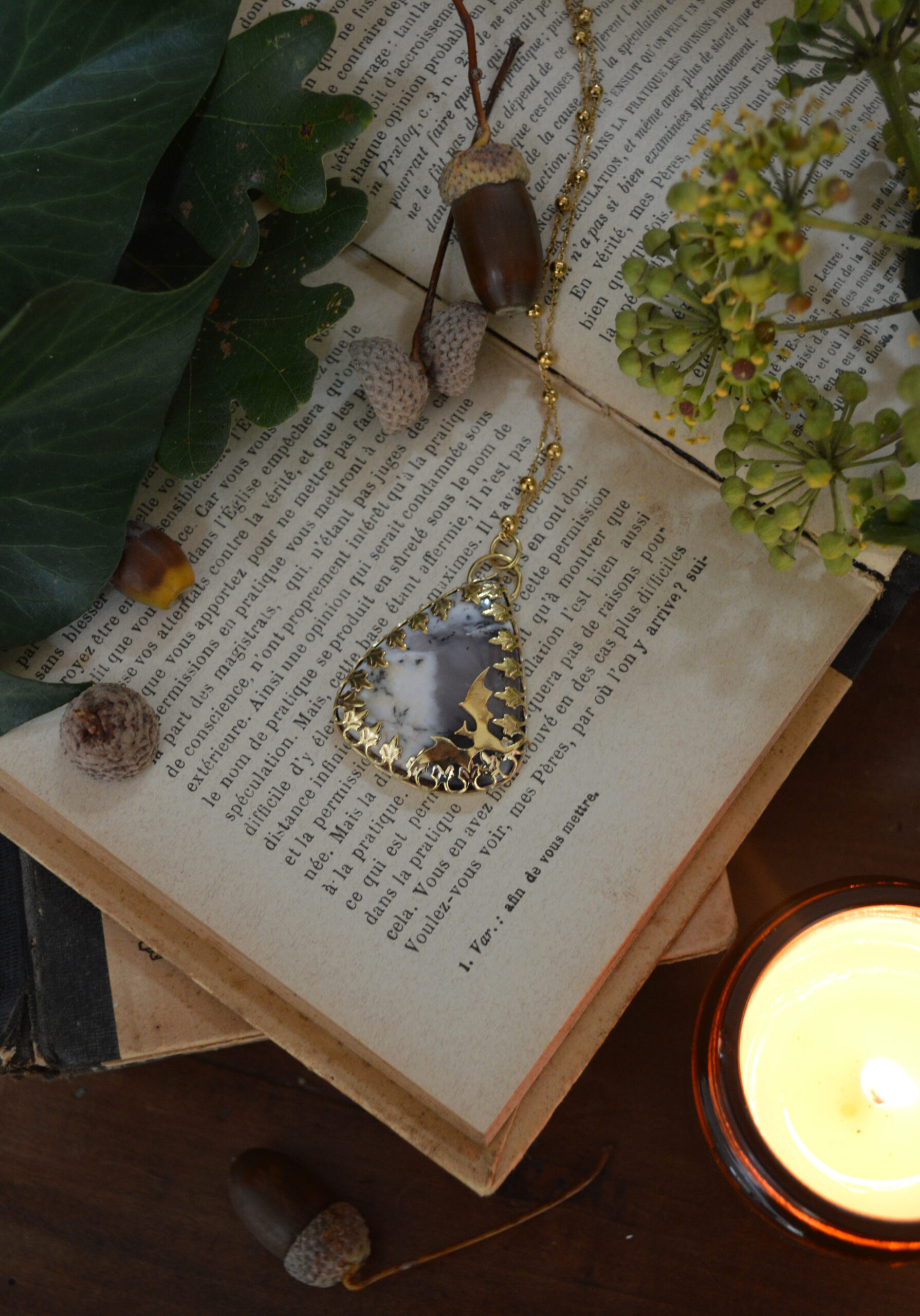 Pendentif l'Envol draconique, opale dendritique – Image 2